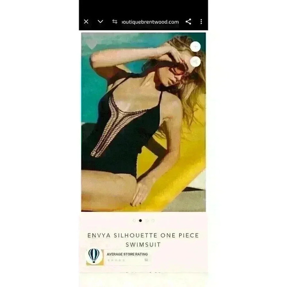 Envya Silhouette One Piece Swimsuit Size Large Lace up back and padded cups $58 - Picture 2 of 6